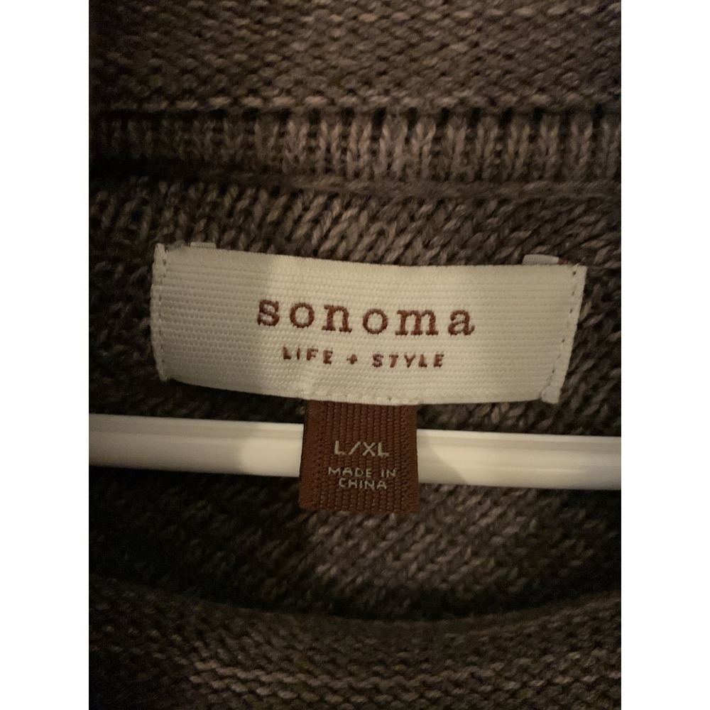 Sonoma Life Style Womens‎ Gray Cowl Neck Poncho L/XL Button Sleeve Detail - Picture 3 of 4